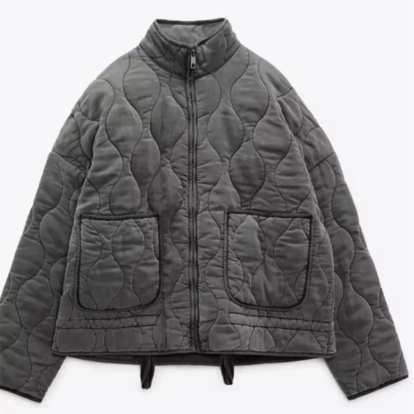 Quilted Stand Collar Jacket