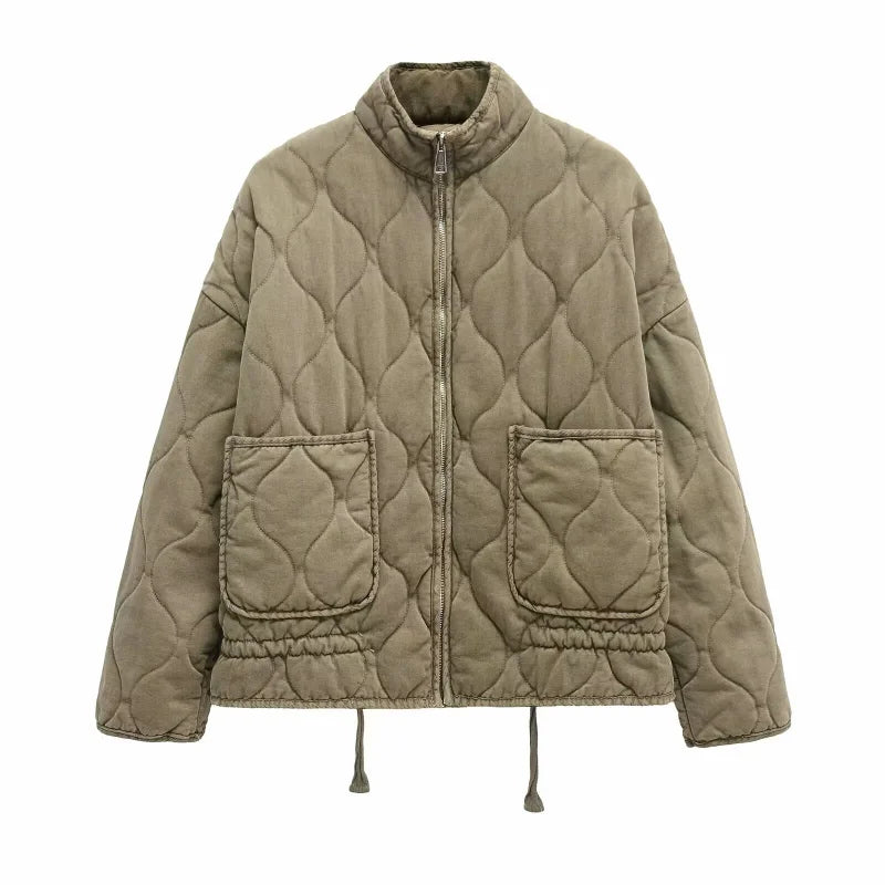 Quilted Stand Collar Jacket