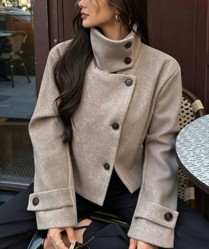 Women's Vintage Stand Collar Wool Coat