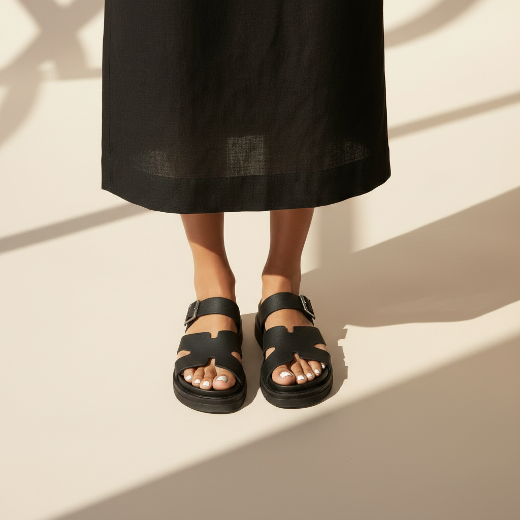 Buckle Strap Flat Sandals
