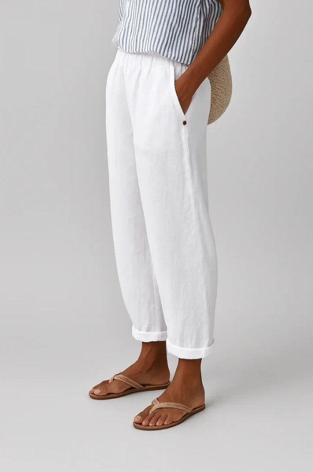 Straight Leg Elastic Waist Trousers