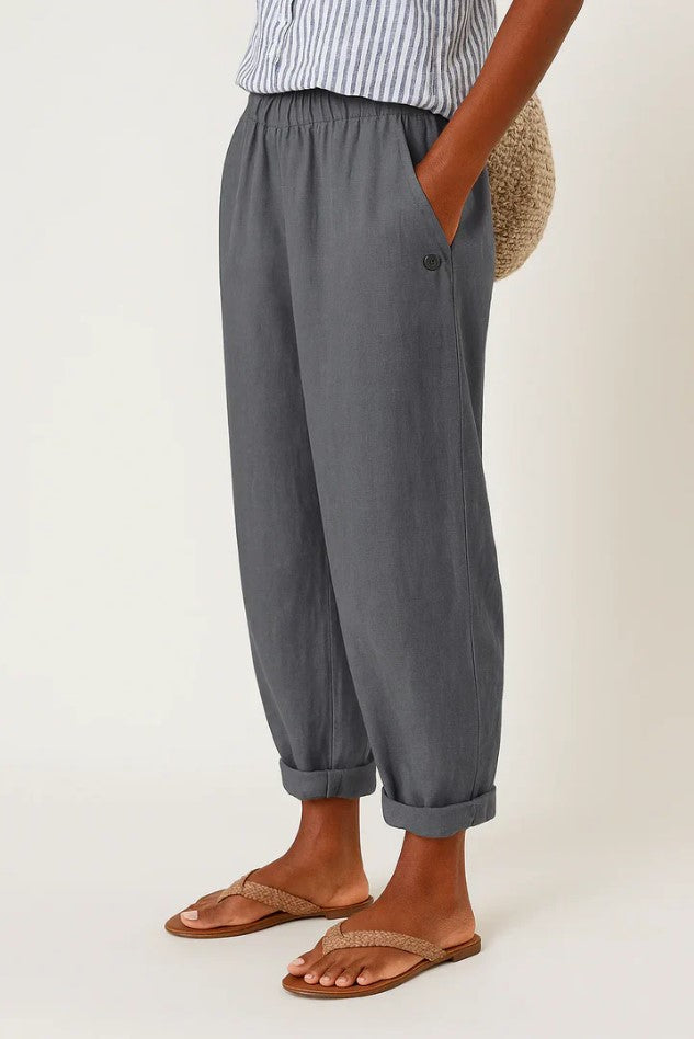 Straight Leg Elastic Waist Trousers