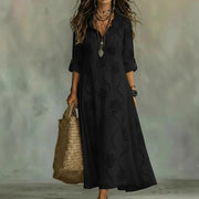 Embroidered Relaxed Fit Maxi Dress