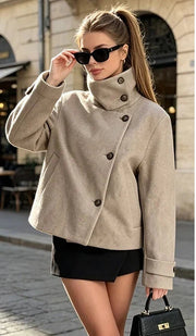 Women's Vintage Stand Collar Wool Coat