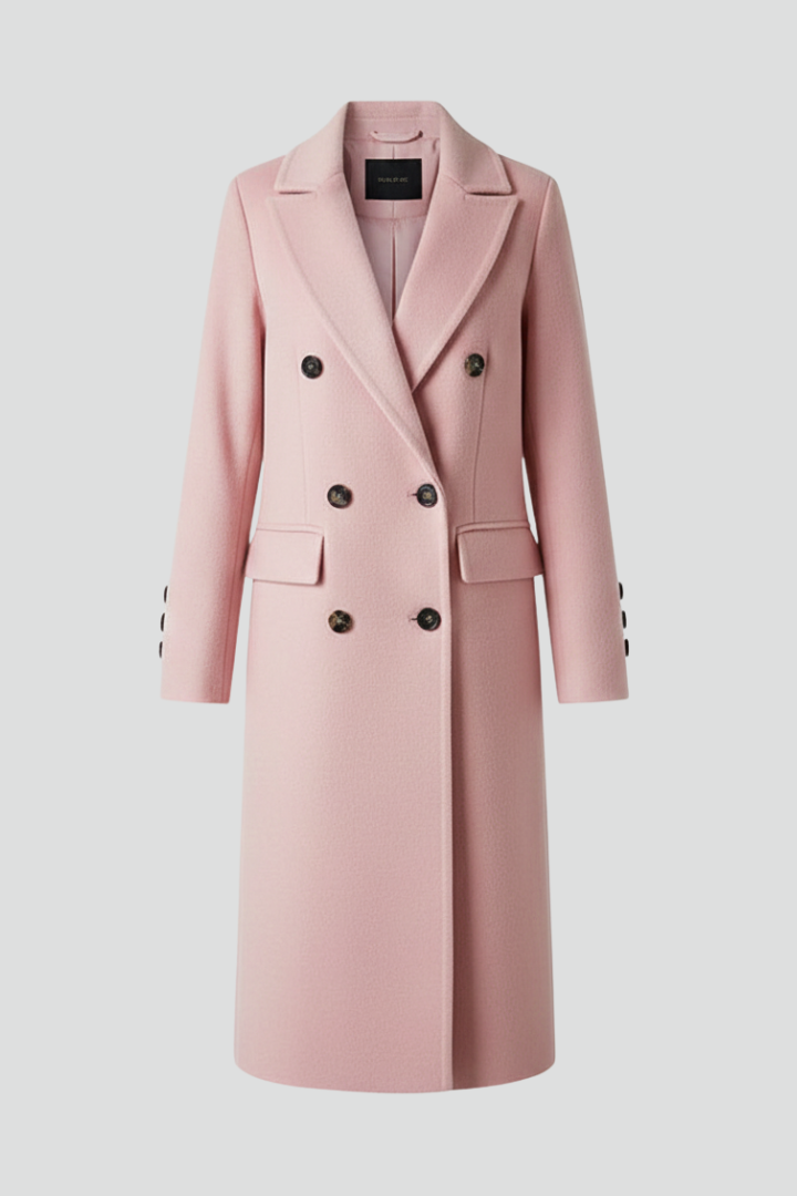 Double Breasted Lapel Long Coat