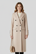 Double Breasted Lapel Long Coat