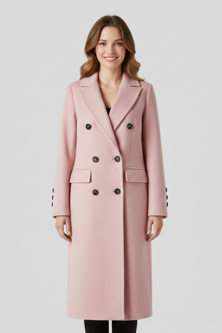 Double Breasted Lapel Long Coat