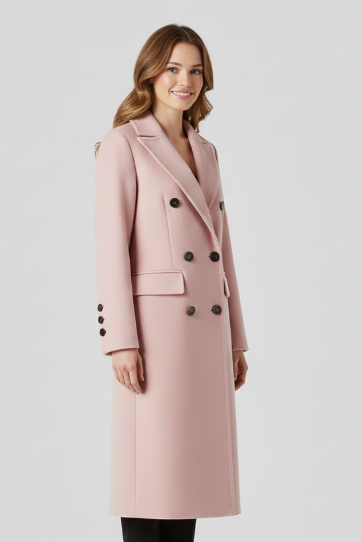 Double Breasted Lapel Long Coat
