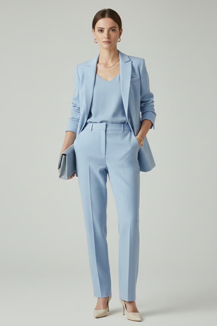 Tailored Blazer Straight Leg Trouser Set