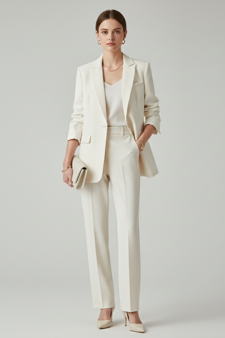 Tailored Blazer Straight Leg Trouser Set