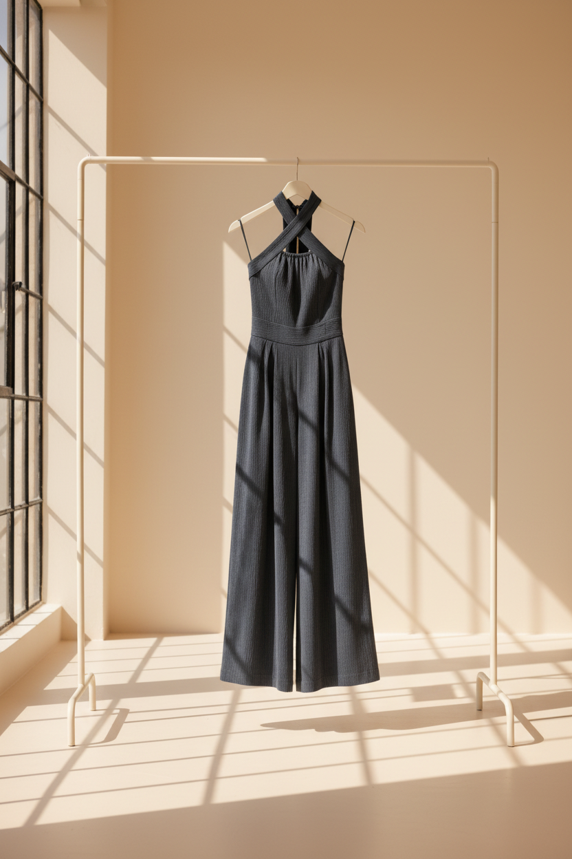 Halter Neck Wide Leg Jumpsuit