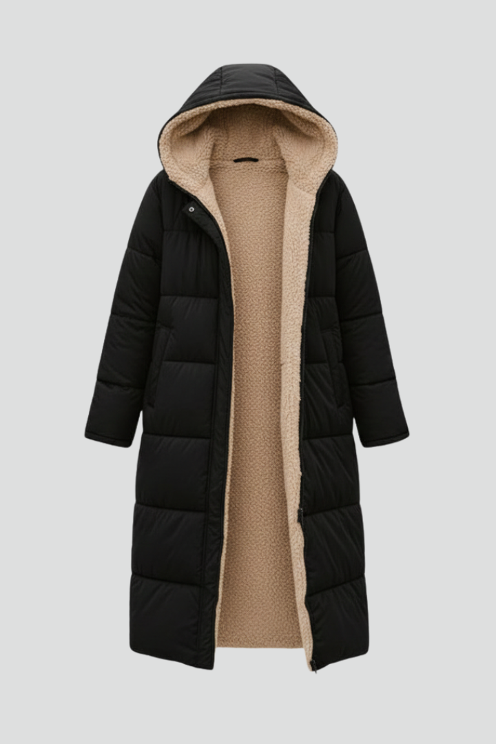 Long Hooded Quilted Puffer Coat