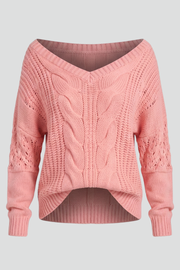 Women’s Oversized Sweater with Long Sleeves and Ribbed Cuffs