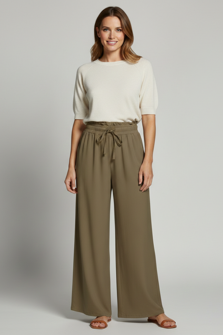 High Waist Wide Leg Palazzo Trousers