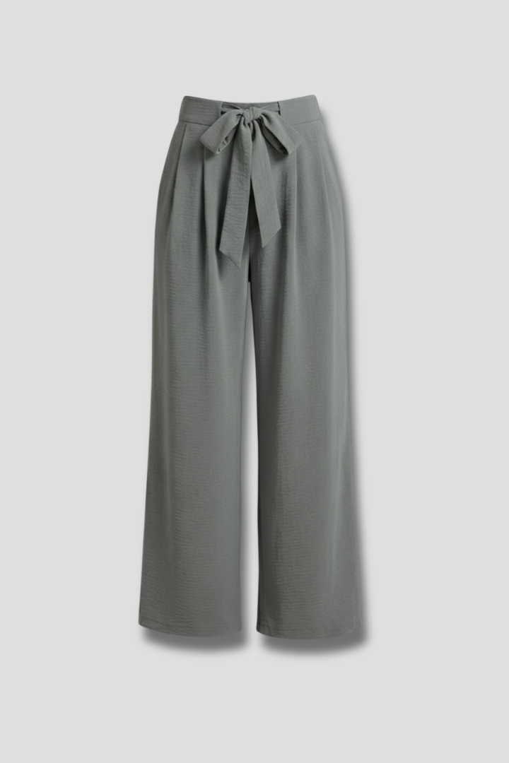 Tie Waist Wide Leg Palazzo Trousers