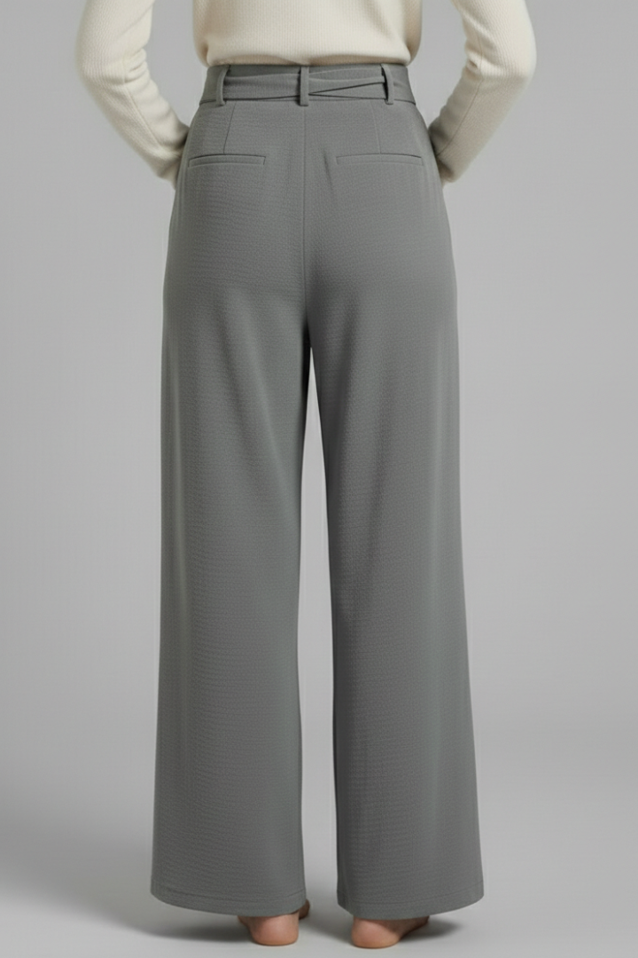 Tie Waist Wide Leg Palazzo Trousers