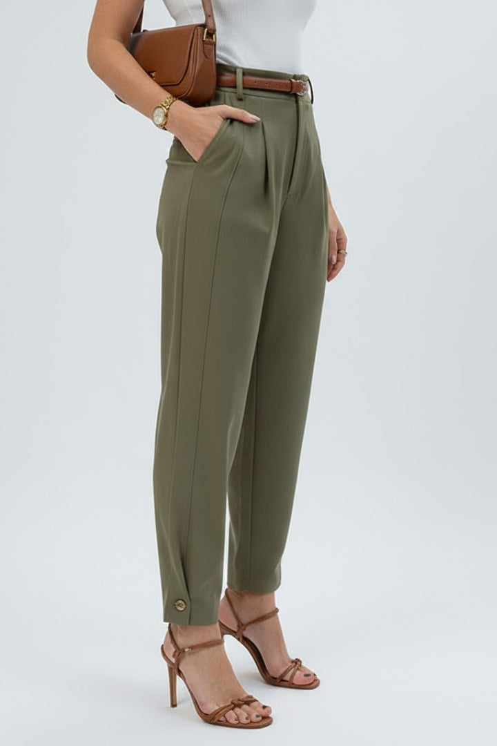 High Waist Straight Leg Trousers