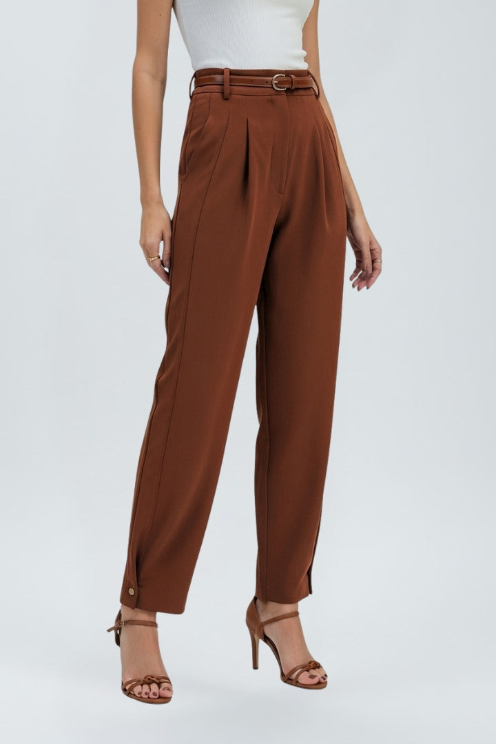 High Waist Straight Leg Trousers