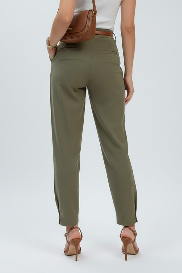High Waist Straight Leg Trousers