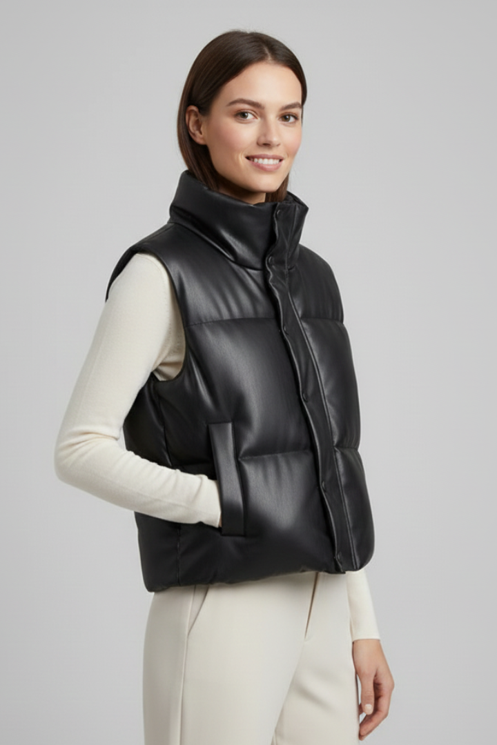Sleeveless Zip Front Jacket
