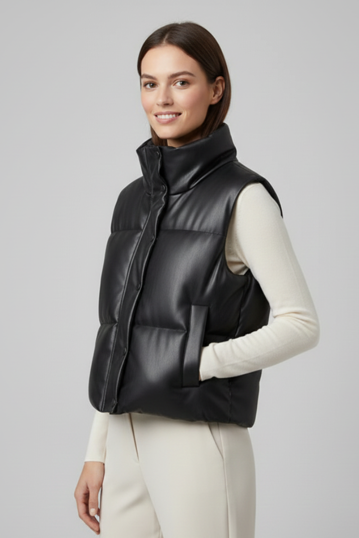 Sleeveless Zip Front Jacket