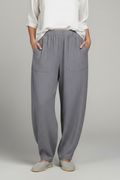 Elastic Waist Tapered Leg Trousers