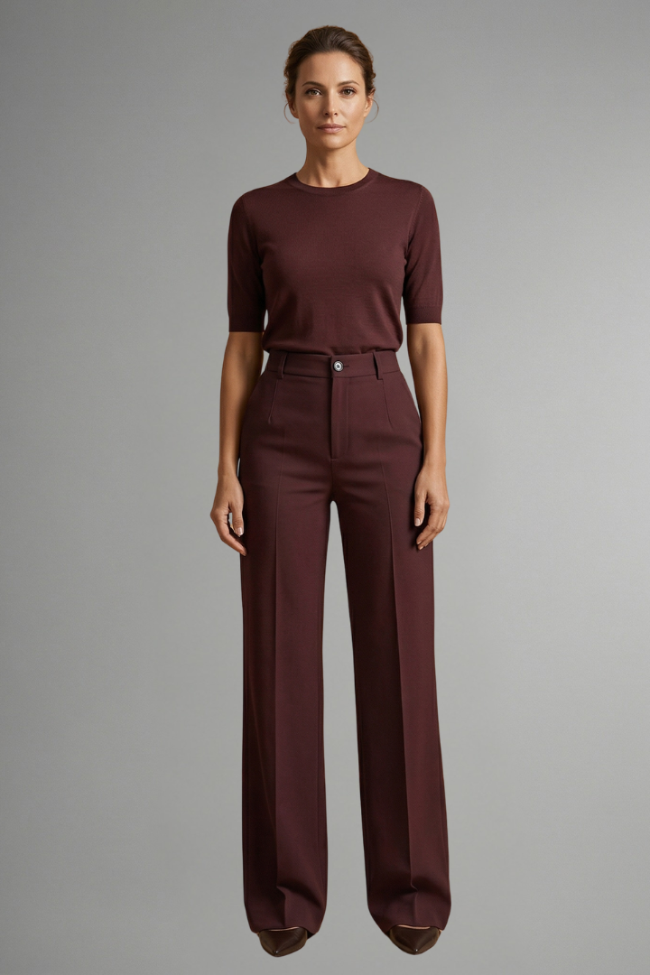 High Waist Straight Leg Trousers