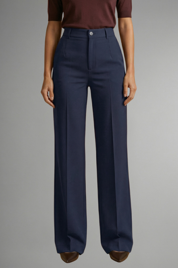 High Waist Straight Leg Trousers
