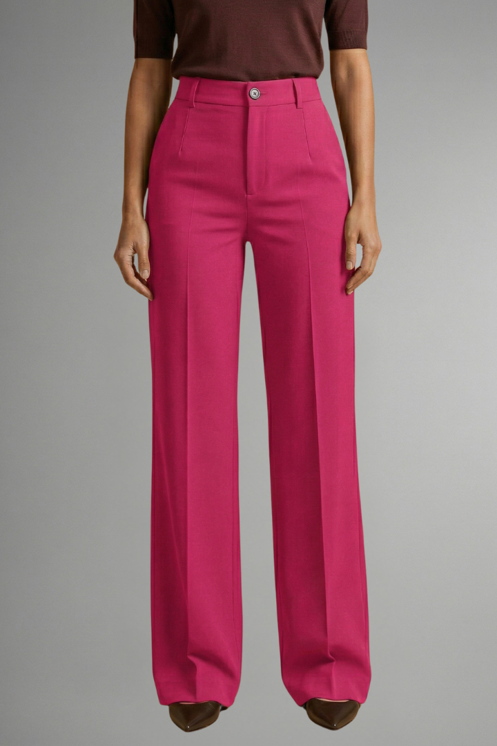 High Waist Straight Leg Trousers
