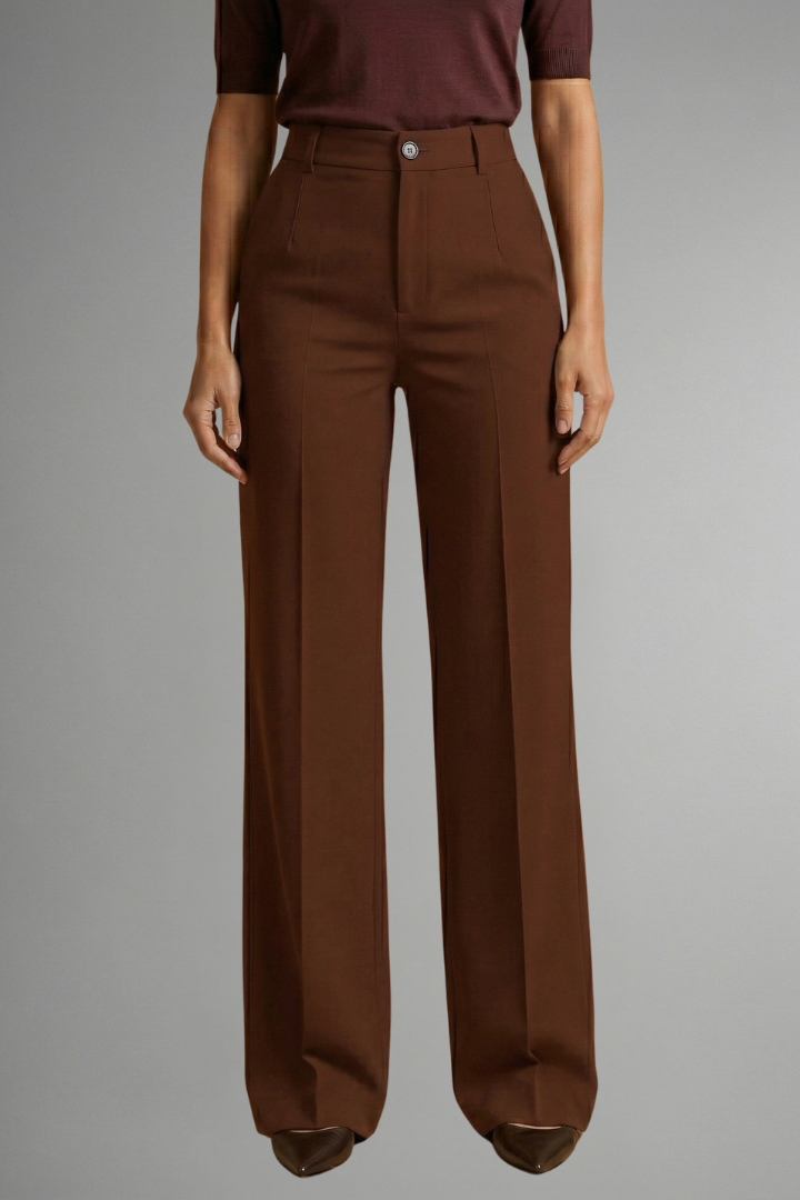 High Waist Straight Leg Trousers