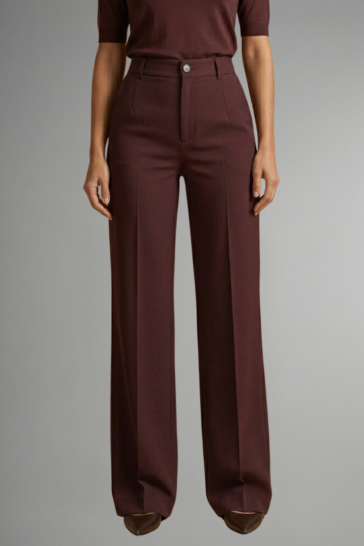 High Waist Straight Leg Trousers