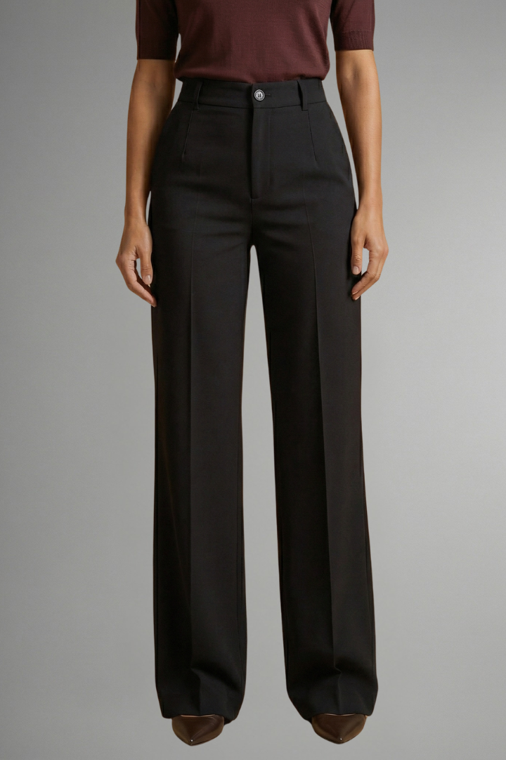 High Waist Straight Leg Trousers