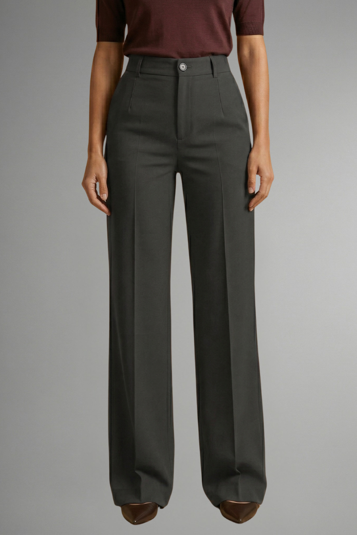High Waist Straight Leg Trousers