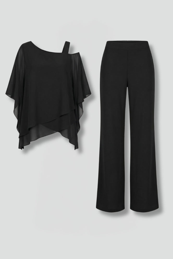 Asymmetric Top Wide Leg Set