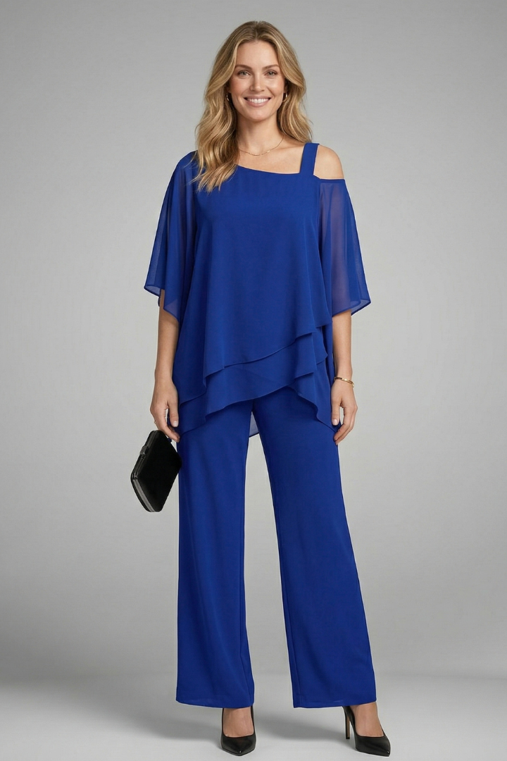 Asymmetric Top Wide Leg Set