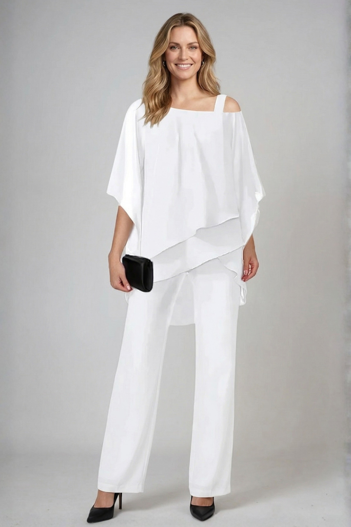 Asymmetric Top Wide Leg Set
