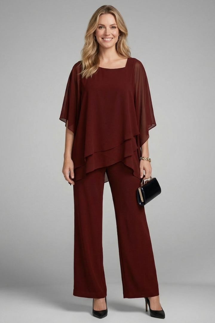 Asymmetric Top Wide Leg Set