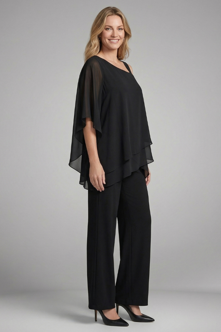 Asymmetric Top Wide Leg Set
