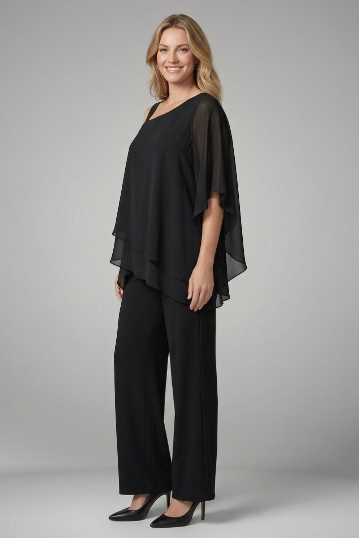 Asymmetric Top Wide Leg Set