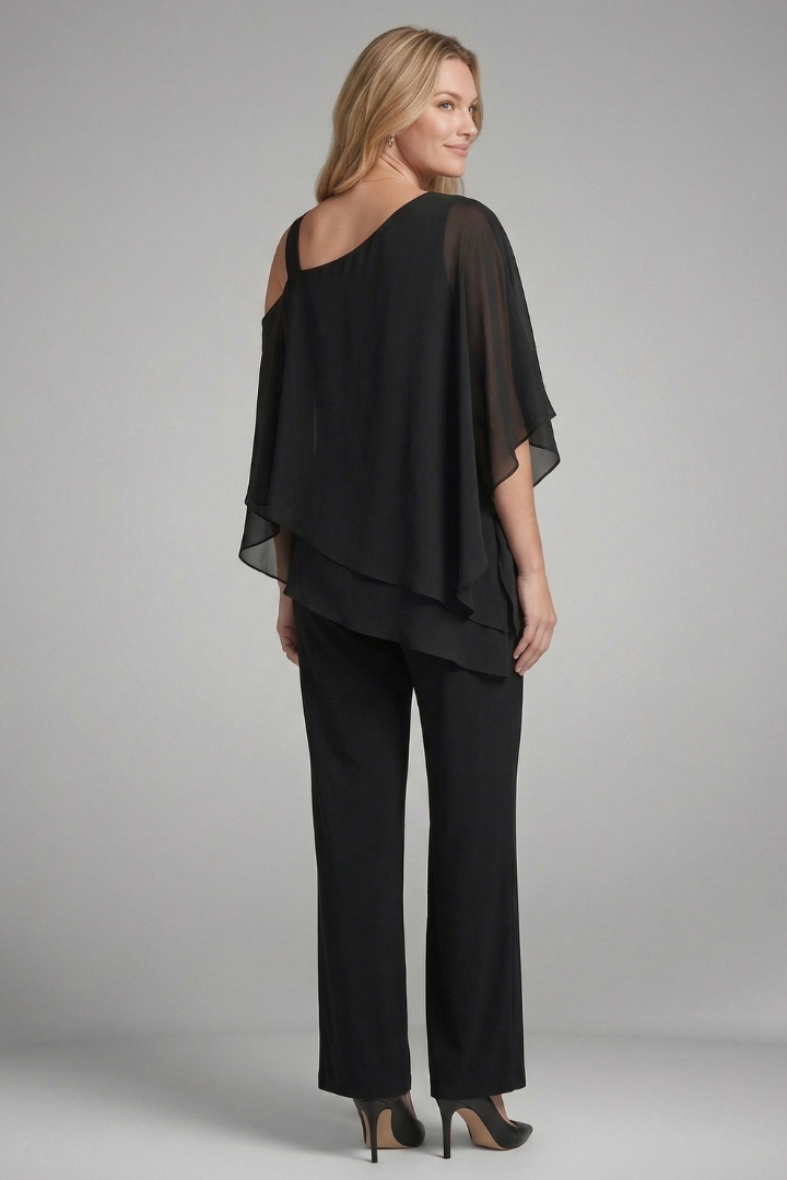 Asymmetric Top Wide Leg Set