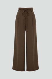 High Waist Tie Wide Leg Trousers