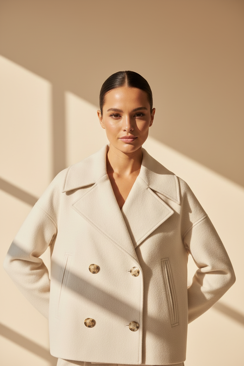 Cropped Double Breasted Jacket