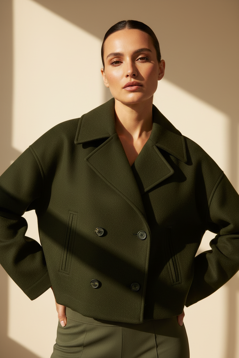Cropped Double Breasted Jacket