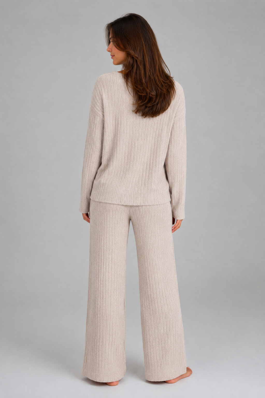 Ribbed Knit Wide Leg Co-Ord Set
