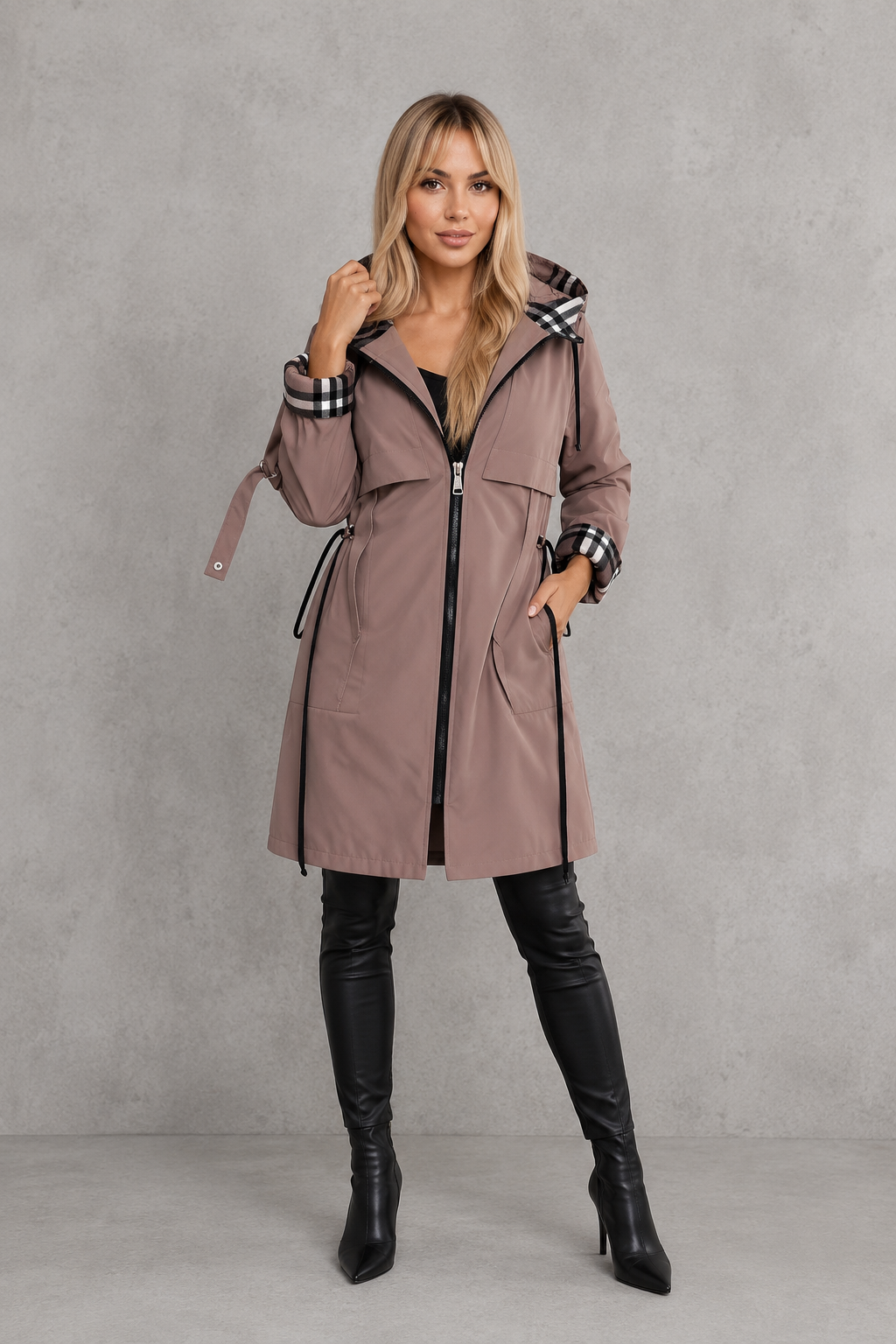 Hooded Waterproof Zip Coat