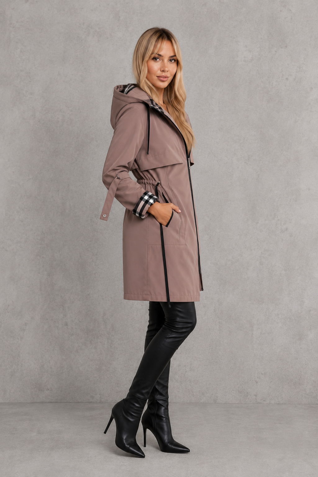 Hooded Waterproof Zip Coat