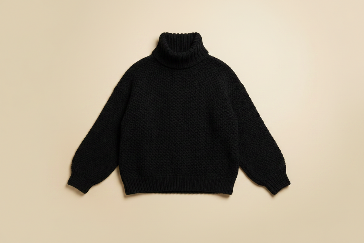 Cropped Crew Neck Knit Sweater