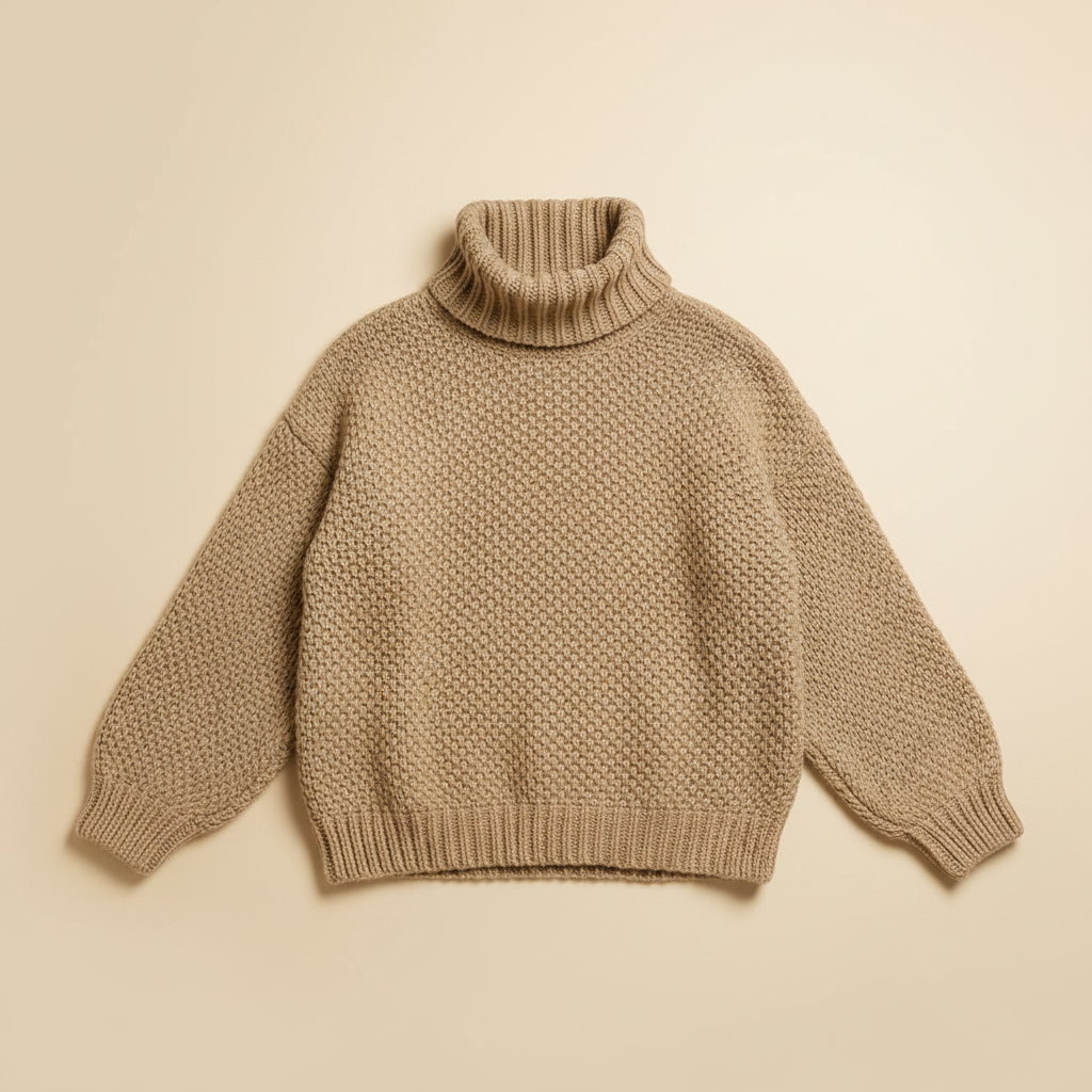 Cropped Crew Neck Knit Sweater