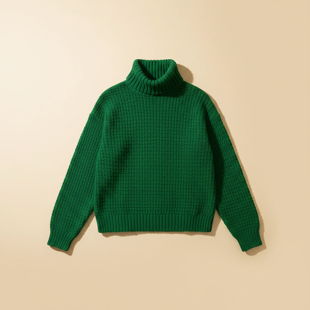 Cropped Crew Neck Knit Sweater