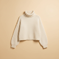 Cropped Crew Neck Knit Sweater
